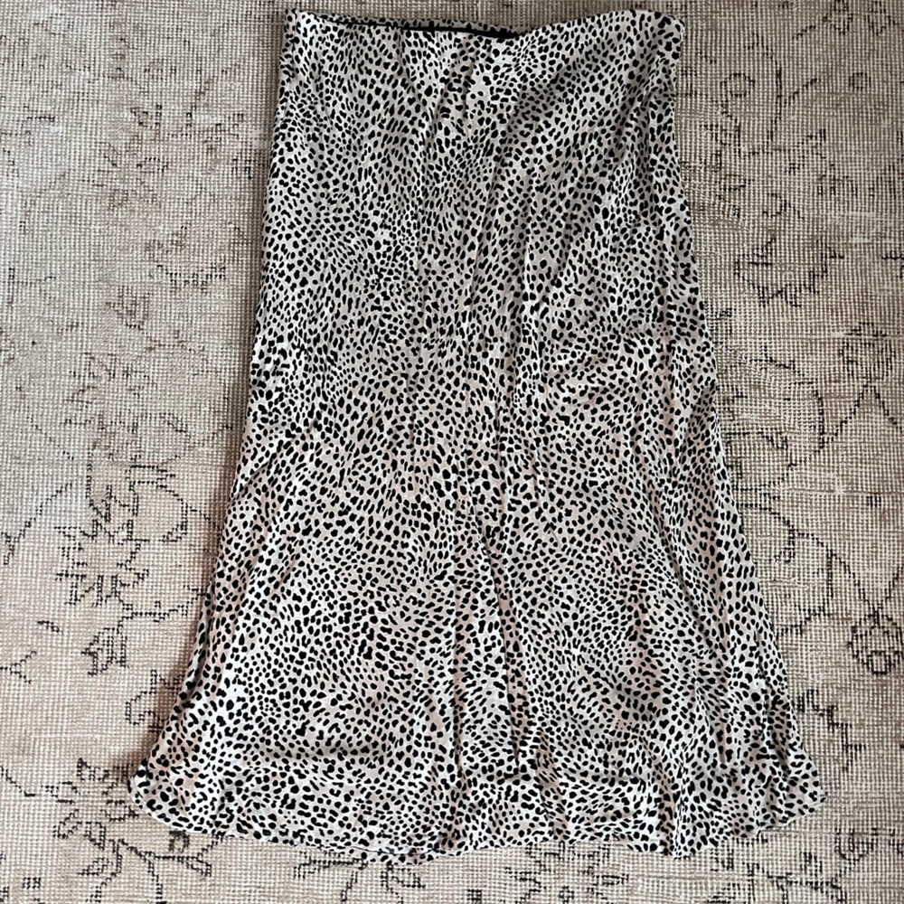 H&M Black and White Animal Print A-Line Skirt